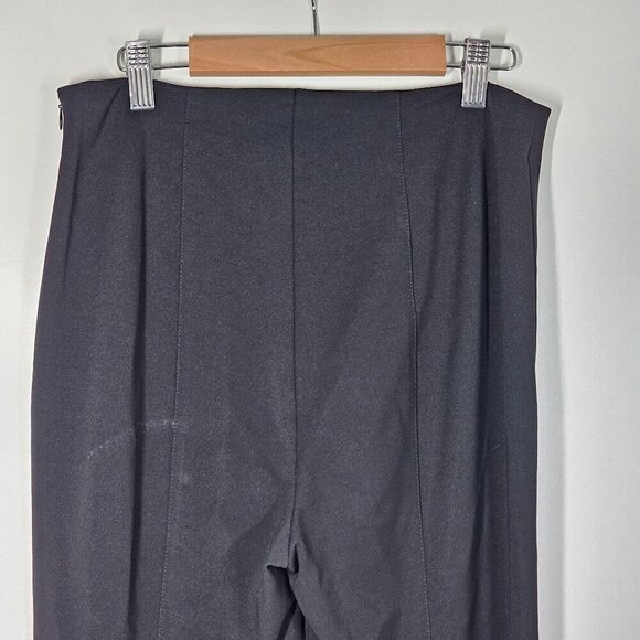 Escada Pintuck Hi Rise Trouser‎ Pants Slim Leg Ankle Side Zip Black Womens 38 - Picture 8 of 14
